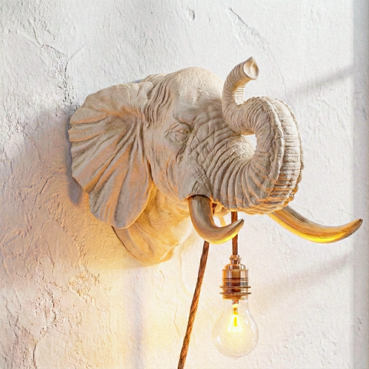 Lampada Elefante Rovere/Oro 30% Fibre di Legno