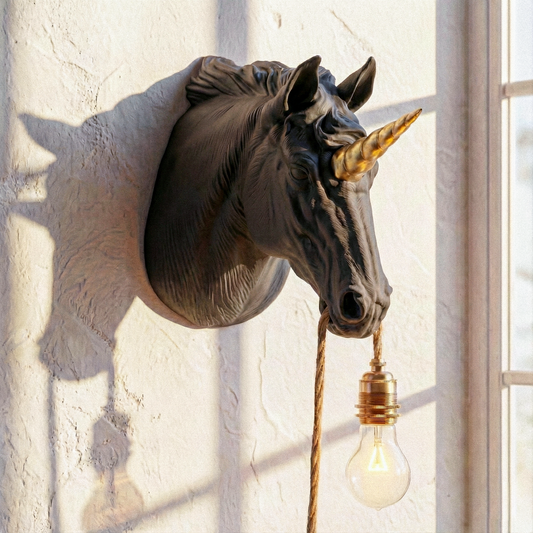 Lampada Unicorno Nero/Oro