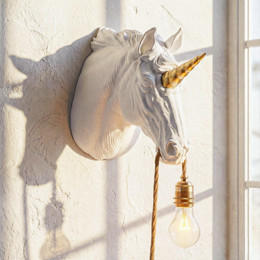 Lampada Unicorno Bianco/Oro