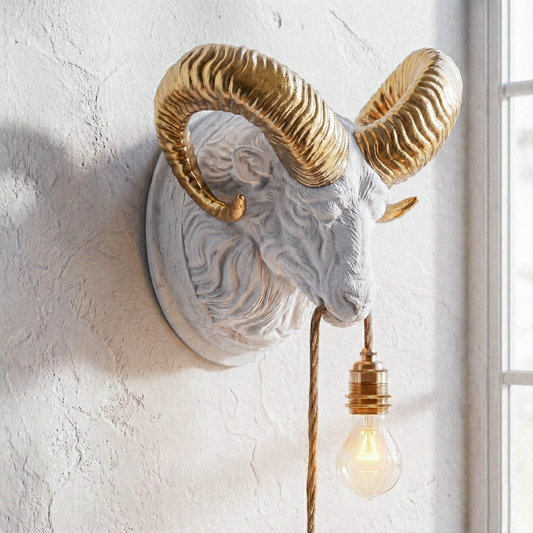 Lampada Ariete Travertino/Oro