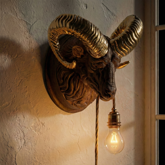 Lampada Ariete Sandalo/Oro 30% Fibre di Legno