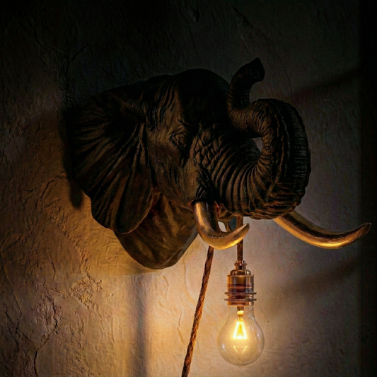 Lampada Elefante Nero/Oro