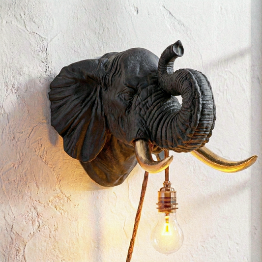 Lampada Elefante Nero/Oro