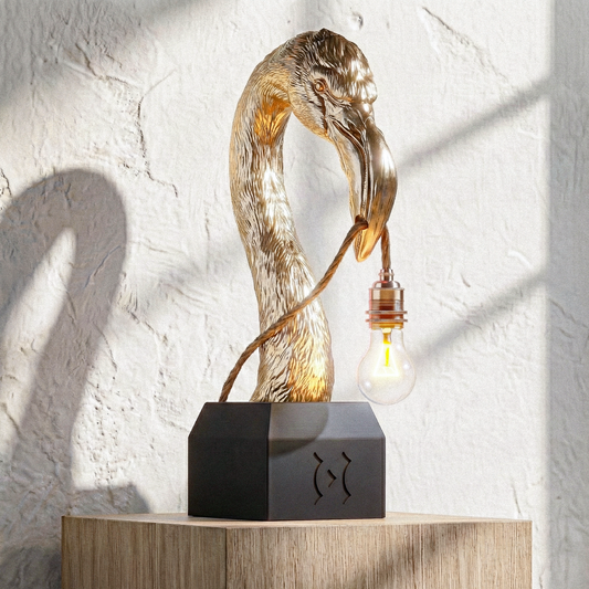 Lampada Fenicottero Oro/Nero