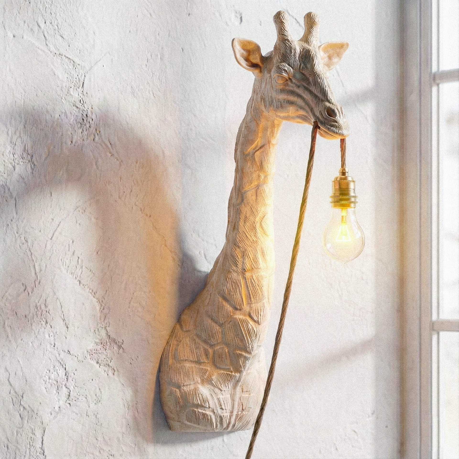 Trofeo Safari Maschera Giraffa In Legno – H30 Cm – Artigianale E Fair Trade - 4