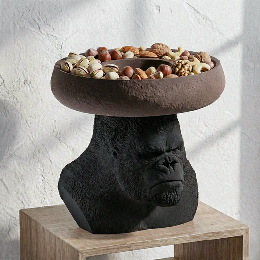 Porta-Snack Gorilla Nero/Sandalo 30% Fibre di Legno