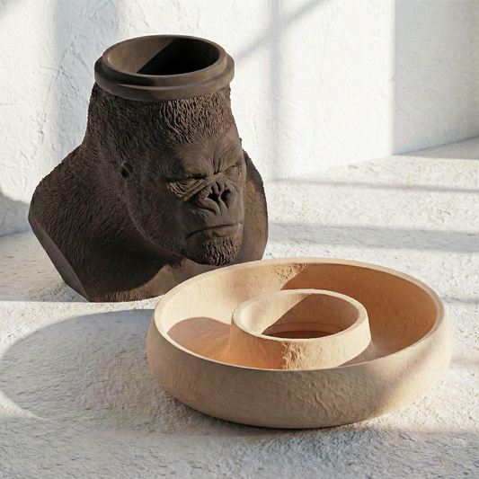 Porta-Snack Gorilla Sandalo/Rovere 30% Fibre di Legno