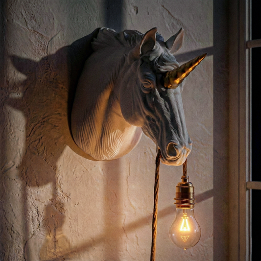 Lampada Unicorno Bianco/Oro